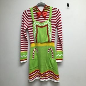 Hooded Ugly Christmas Sweater Dress